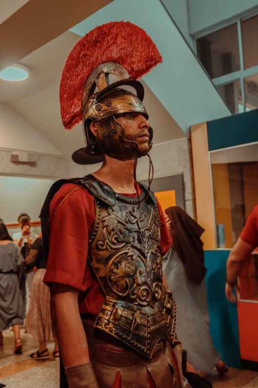 a man wearing an armor